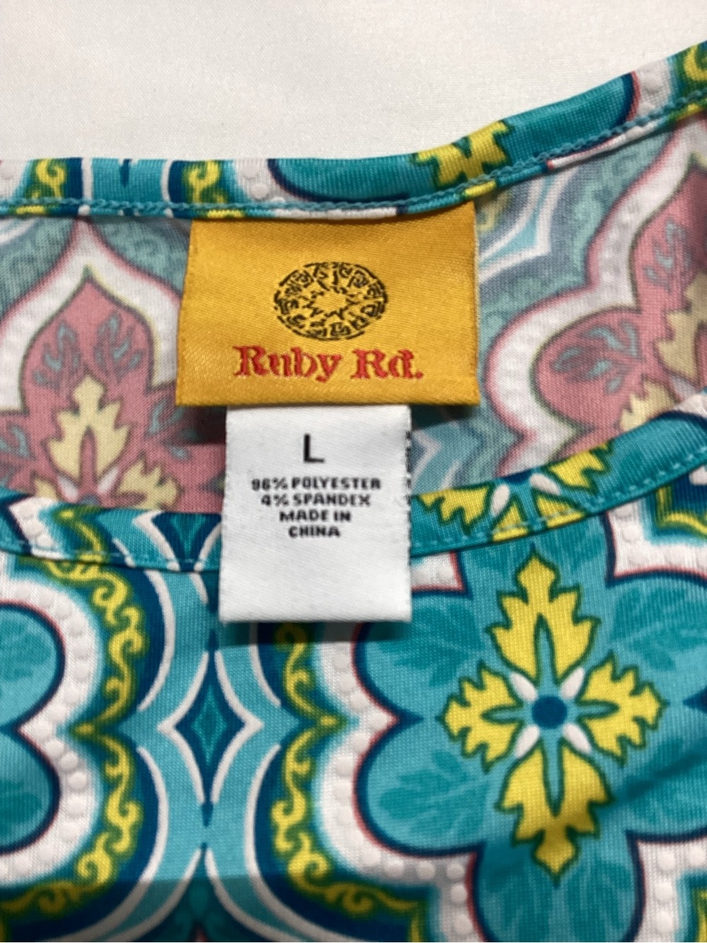 Ruby Rd. Turquoise Floral Geometric Mini Dress - Picture 4 of 8